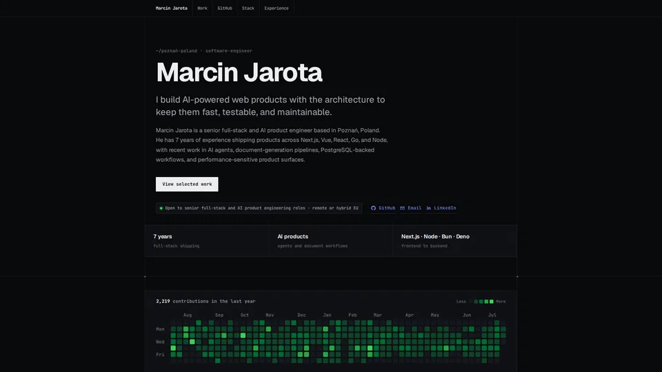 Homepage snapshot at launch
