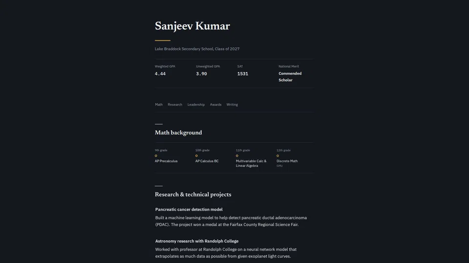 Homepage snapshot at launch