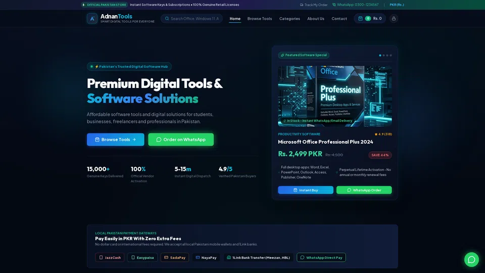 Homepage snapshot at launch