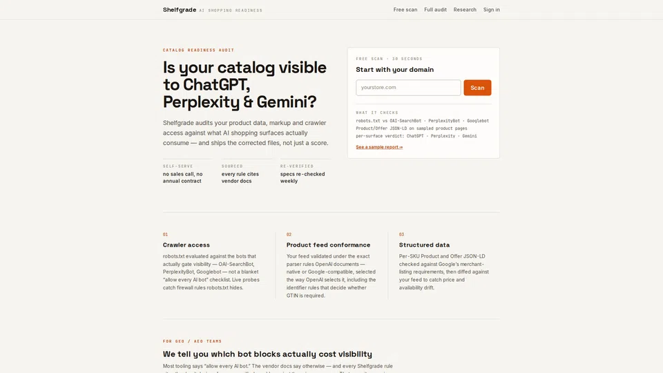 Homepage snapshot at launch