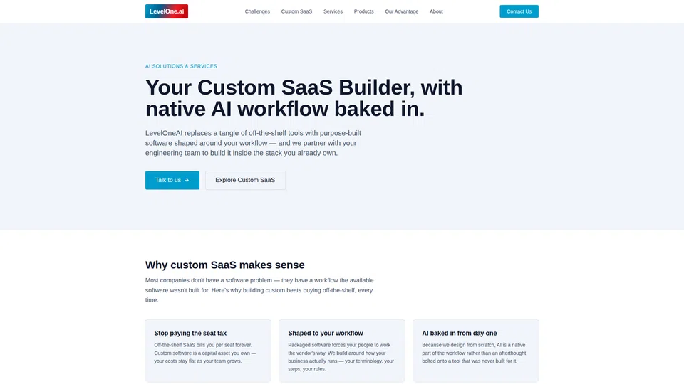 Homepage snapshot at launch