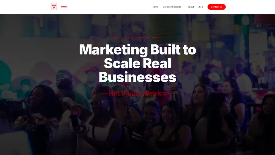 Homepage snapshot at launch