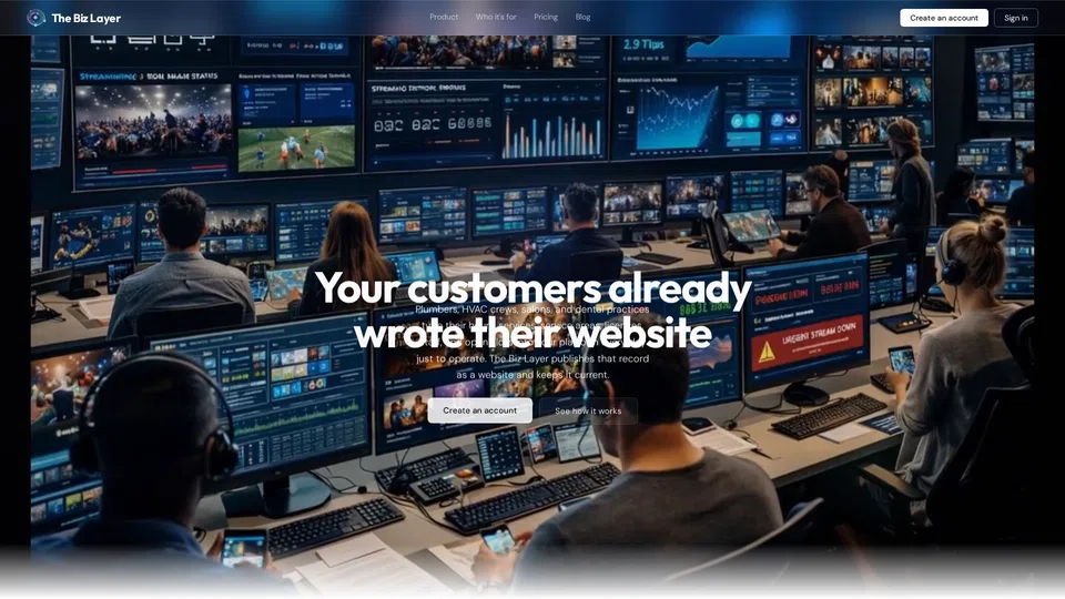 Homepage snapshot at launch