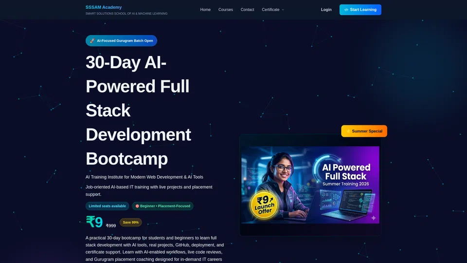Homepage snapshot at launch