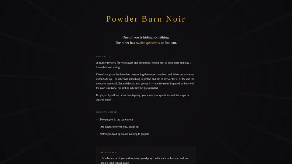 Homepage snapshot at launch