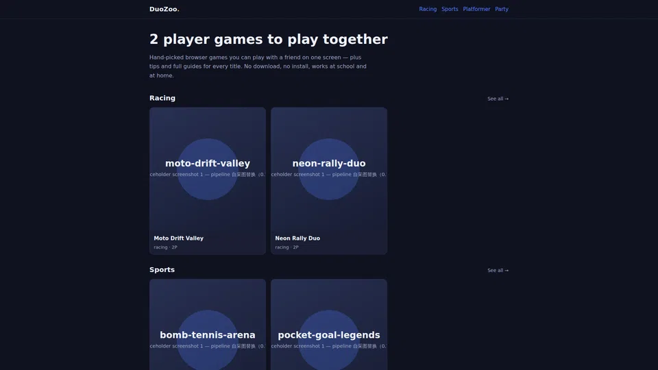 Homepage snapshot at launch