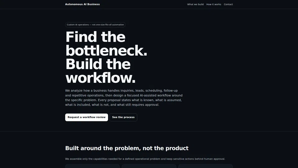 Homepage snapshot at launch