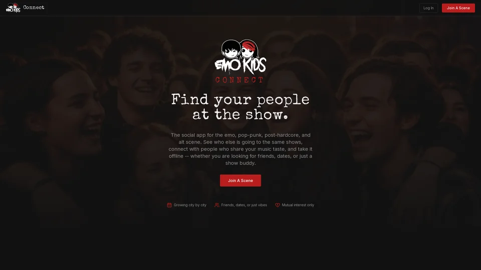 Homepage snapshot at launch