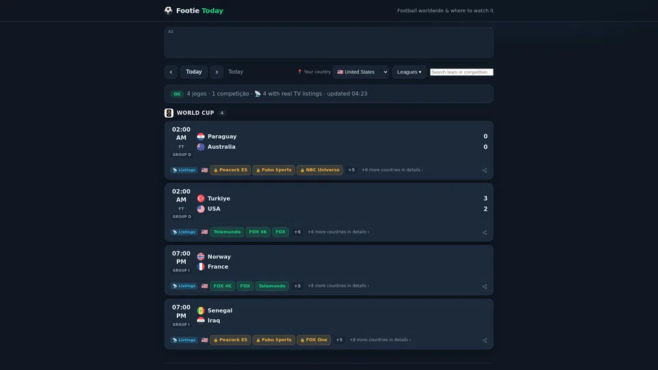 Homepage snapshot at launch