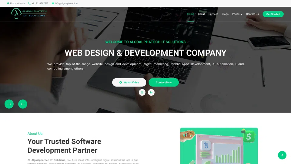 Homepage snapshot at launch