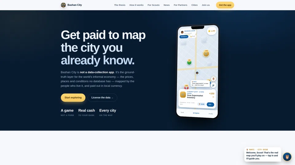 Homepage snapshot at launch