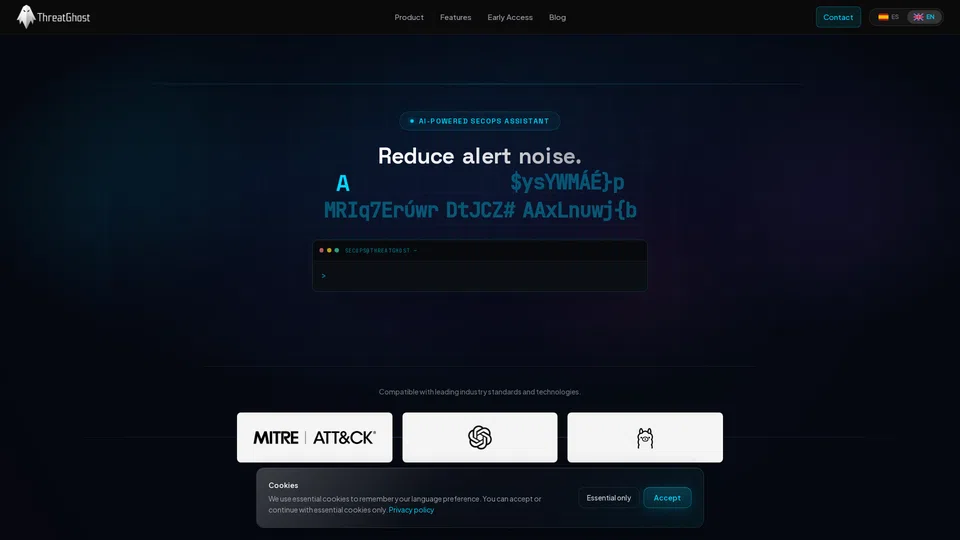 Homepage snapshot at launch