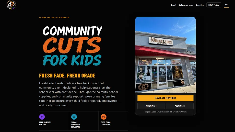 Homepage snapshot at launch