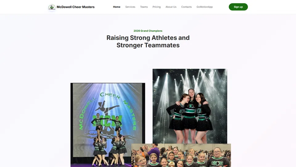 Homepage snapshot at launch