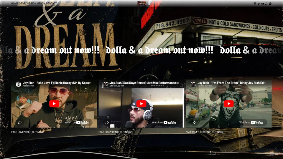Homepage snapshot at launch
