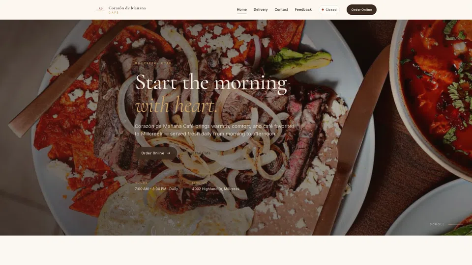 Homepage snapshot at launch