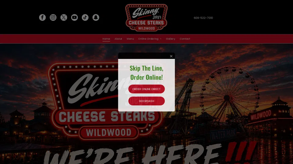 Homepage snapshot at launch
