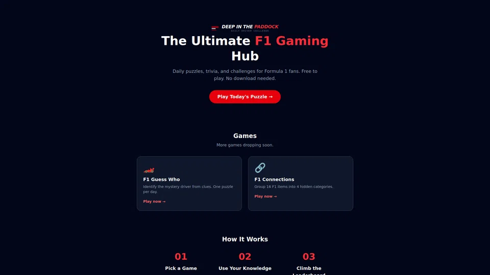 Homepage snapshot at launch