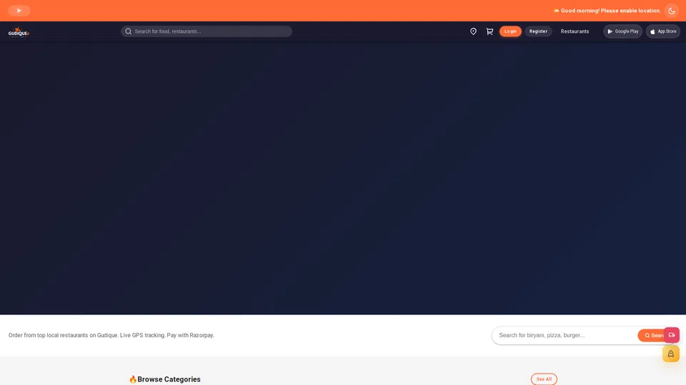 Homepage snapshot at launch