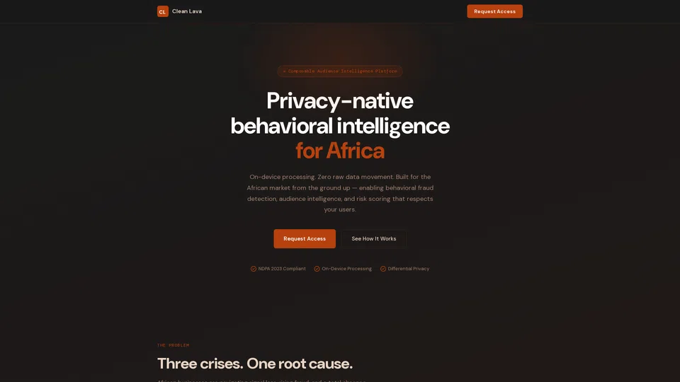 Homepage snapshot at launch