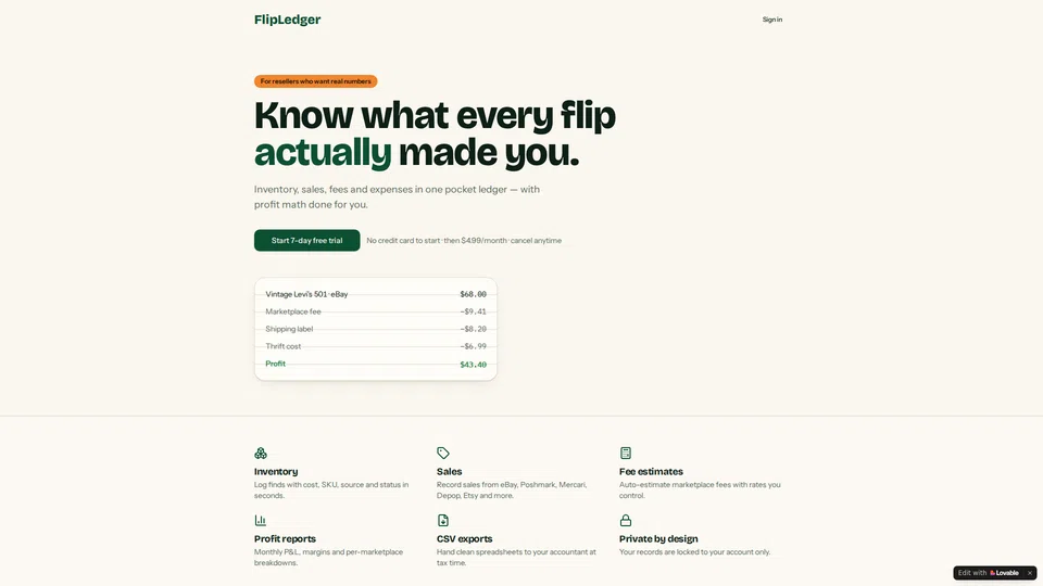 Homepage snapshot at launch