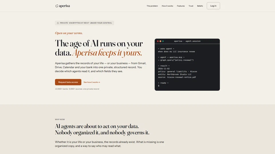 Homepage snapshot at launch