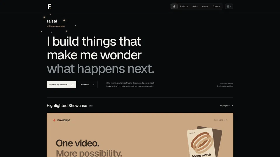 Homepage snapshot at launch
