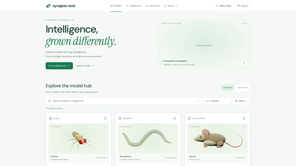 Homepage snapshot at launch