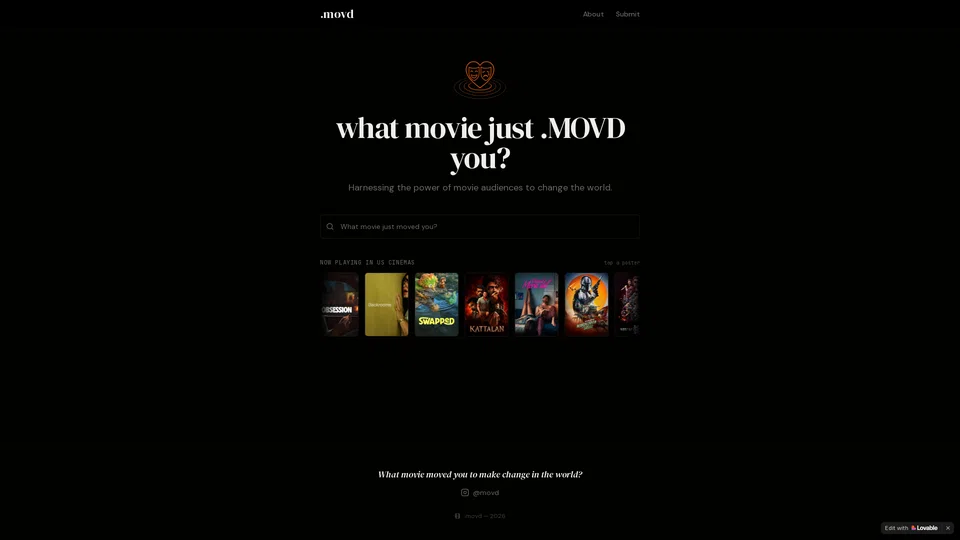Homepage snapshot at launch