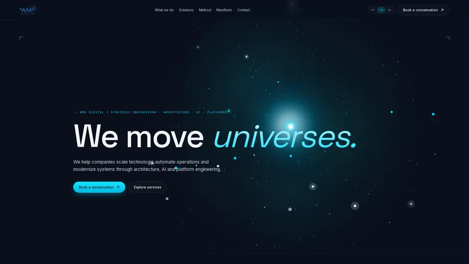 Homepage snapshot at launch