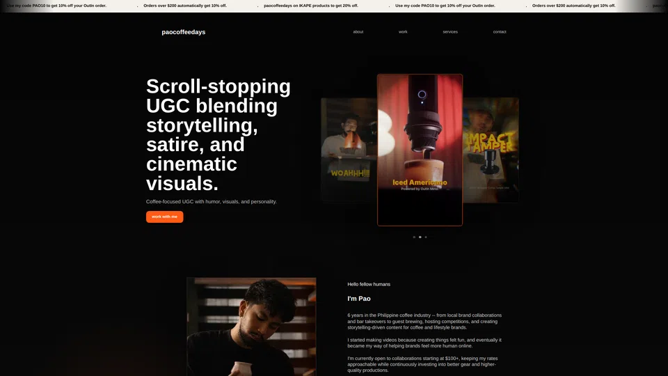 Homepage snapshot at launch