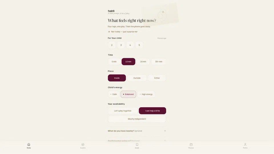 Homepage snapshot at launch