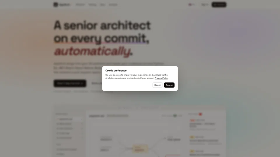Homepage snapshot at launch