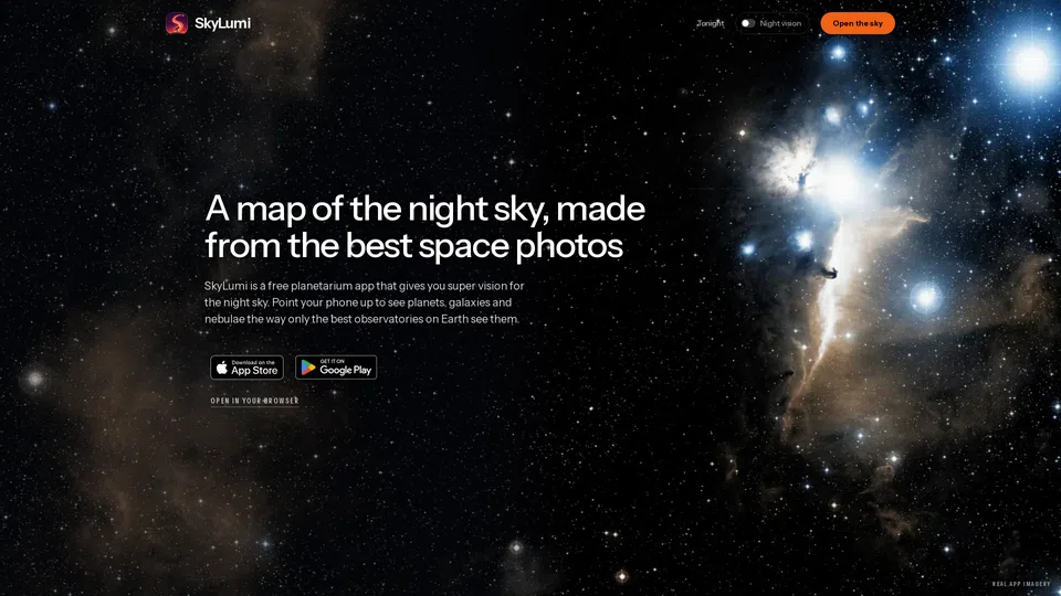 Homepage snapshot at launch