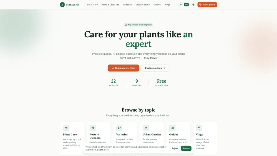 Homepage snapshot at launch