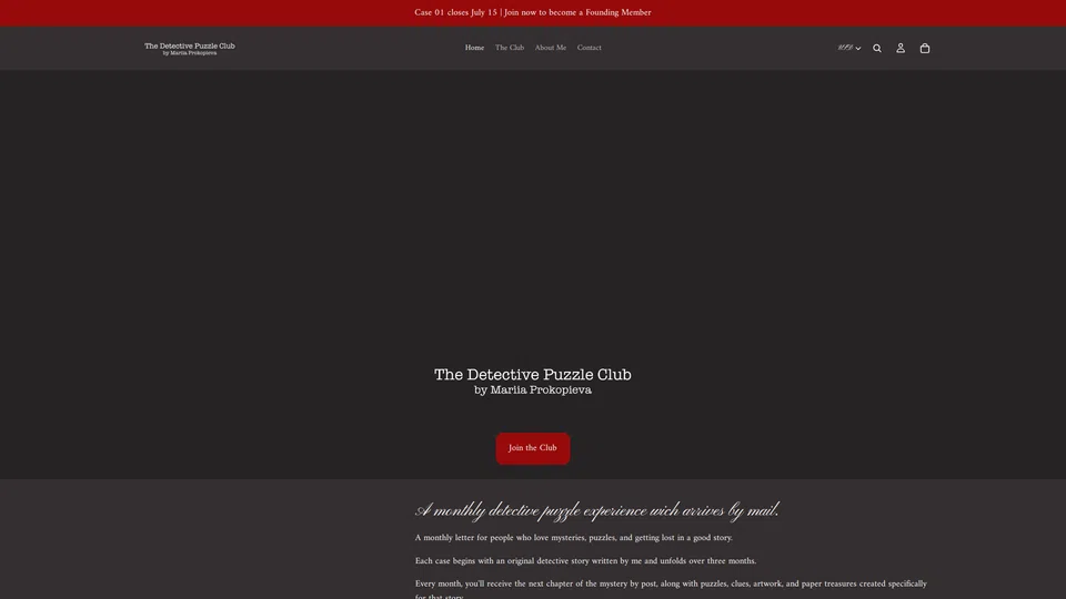 Homepage snapshot at launch
