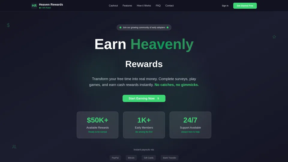 Homepage snapshot at launch