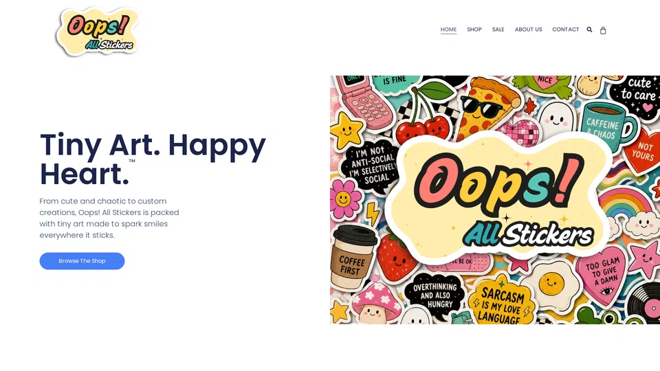 Homepage snapshot at launch