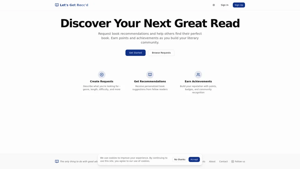 Homepage snapshot at launch