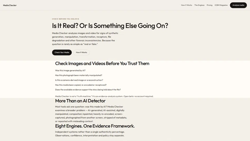 Homepage snapshot at launch