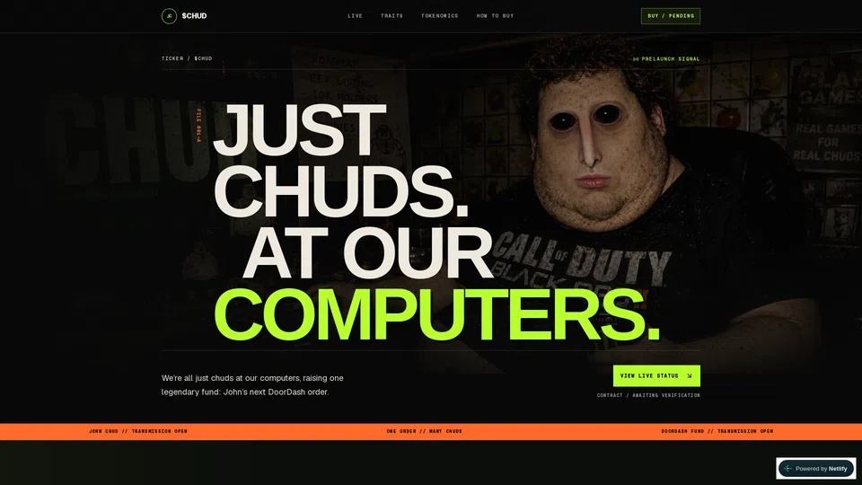 Homepage snapshot at launch
