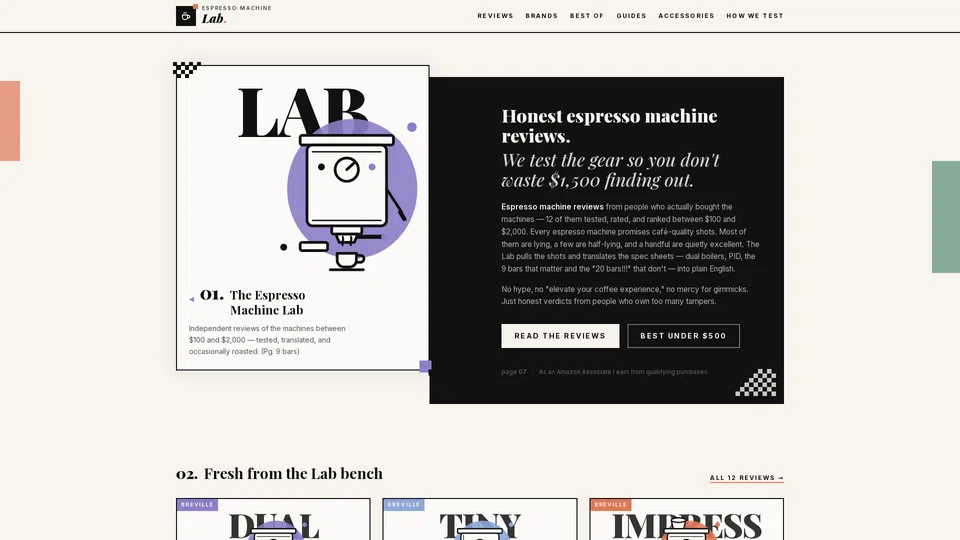 Homepage snapshot at launch