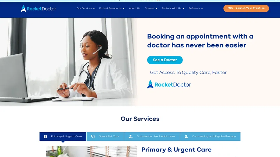 Homepage snapshot at launch
