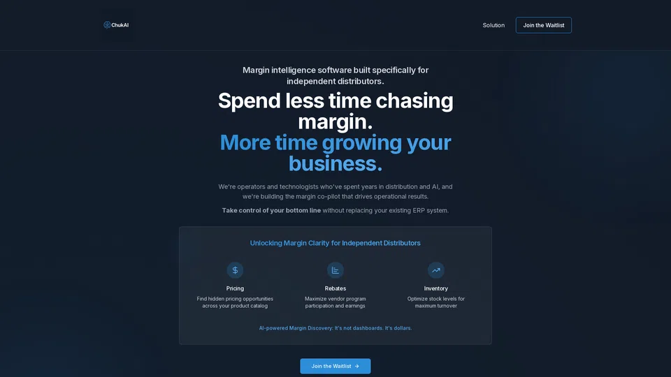 Homepage snapshot at launch
