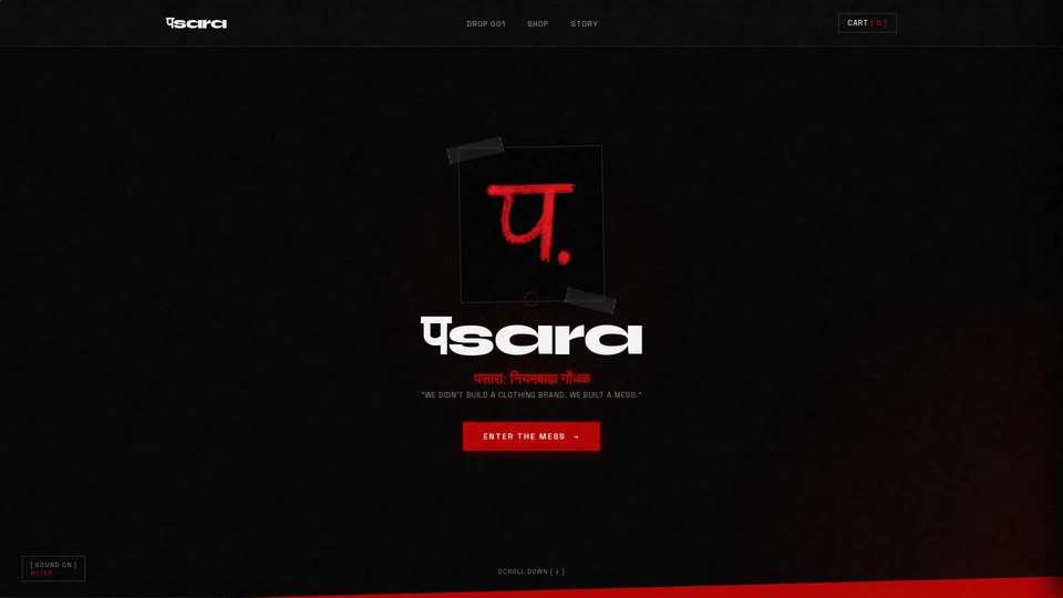 Homepage snapshot at launch