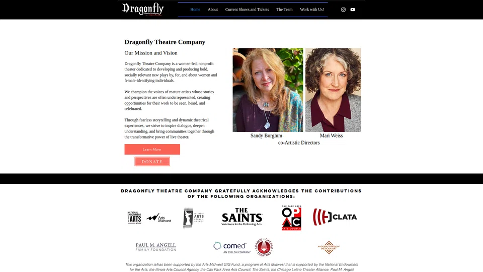 Homepage snapshot at launch