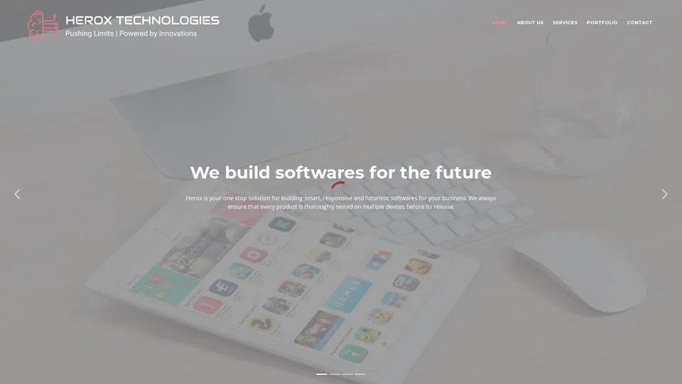 Homepage snapshot at launch