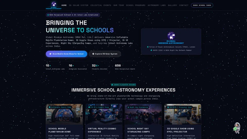 Homepage snapshot at launch