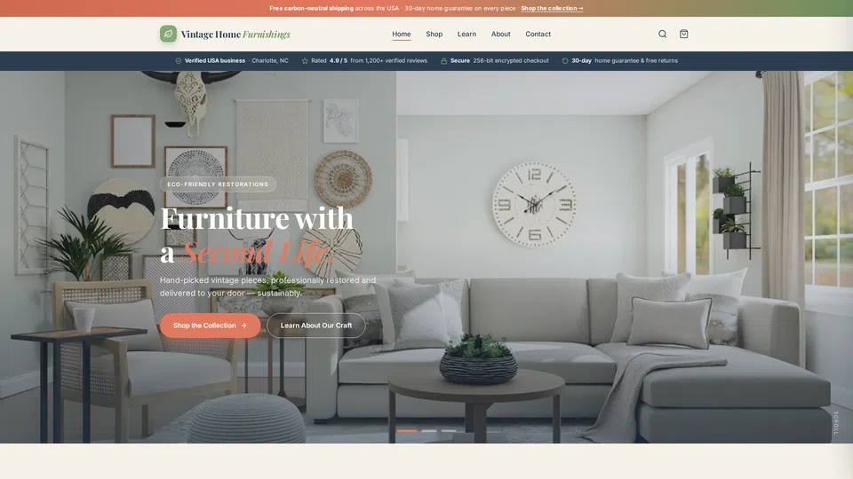 Homepage snapshot at launch