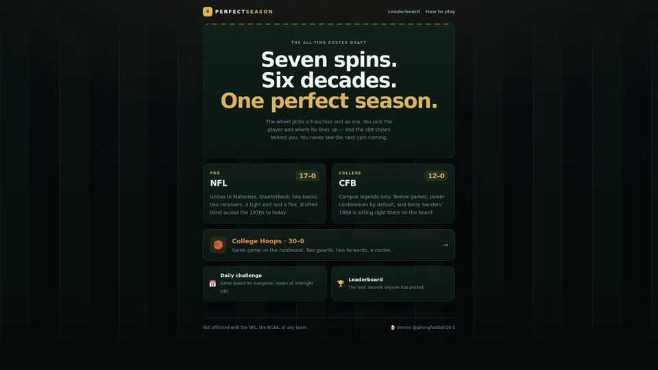 Homepage snapshot at launch